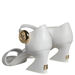 White Leather Heels Keira Sandals Shoes