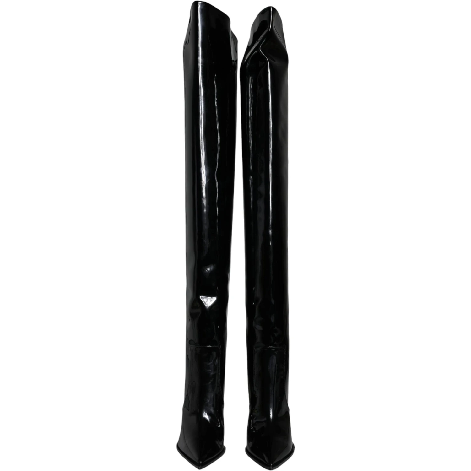 Black Patent Leather Knee High Boots Shoes