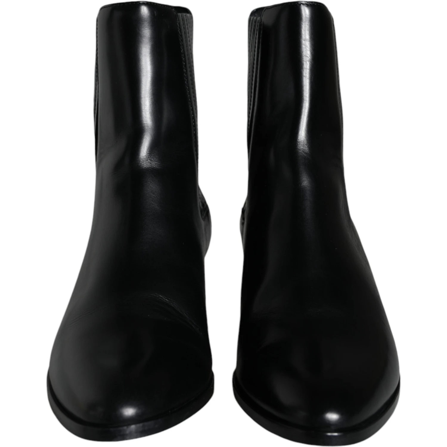 Black Leather Ankle Boots Booties Shoes