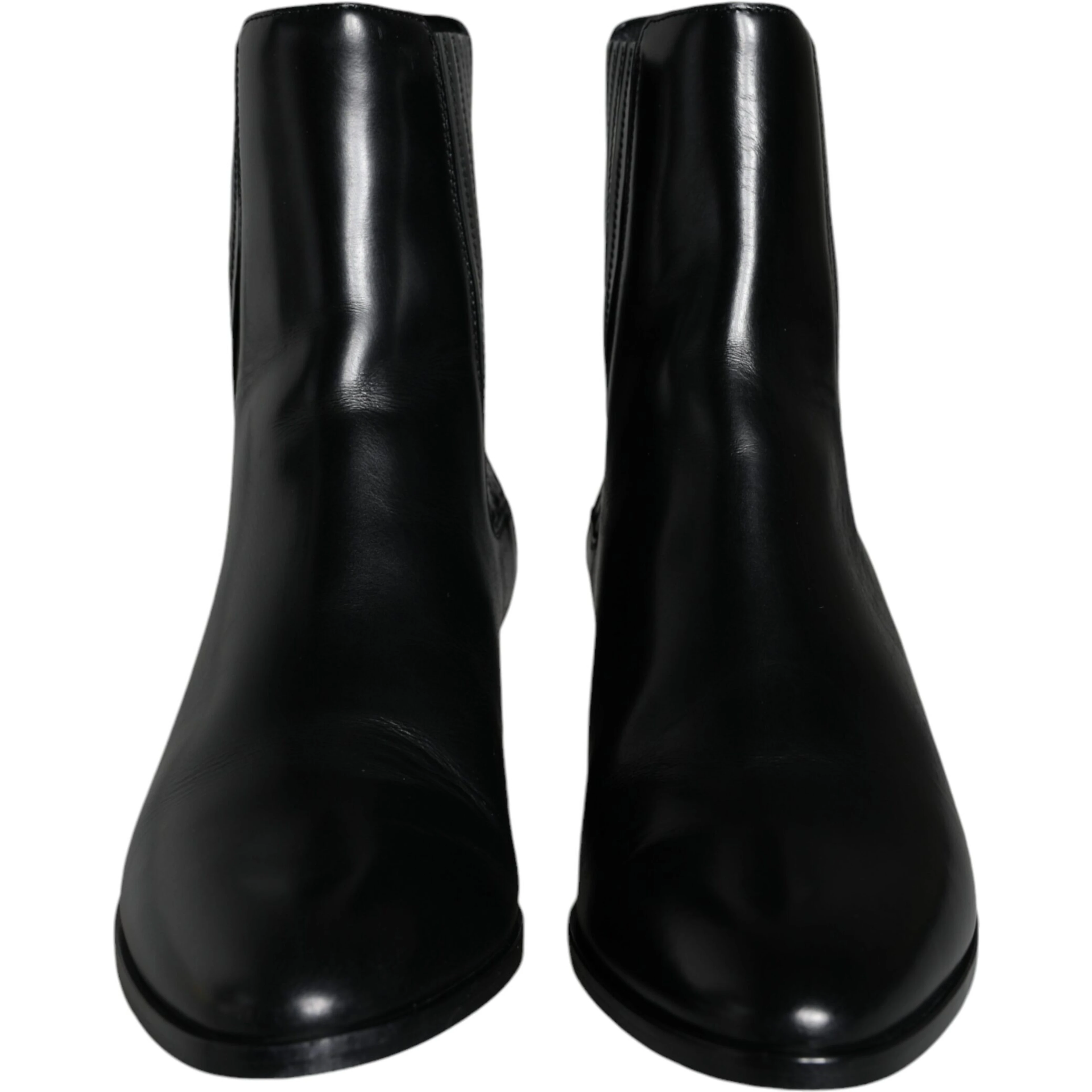 Black Leather Ankle Boots Booties Shoes