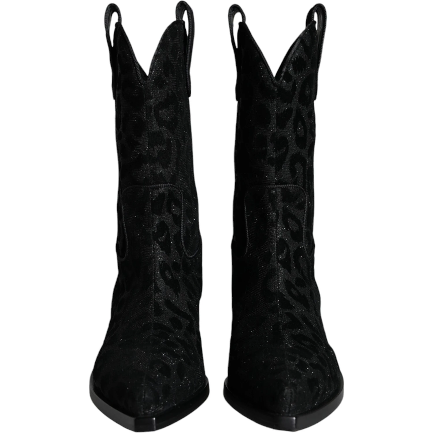 Black Gray Leopard Cowboy Boots Shoes