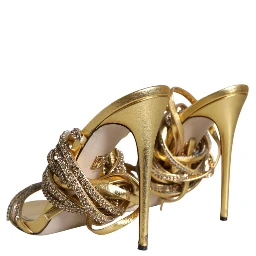 Gold Crystals Keira Heels Sandals Shoes