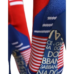 Red Blue Stretch Sock Style Ankle Boots Logo Shoes