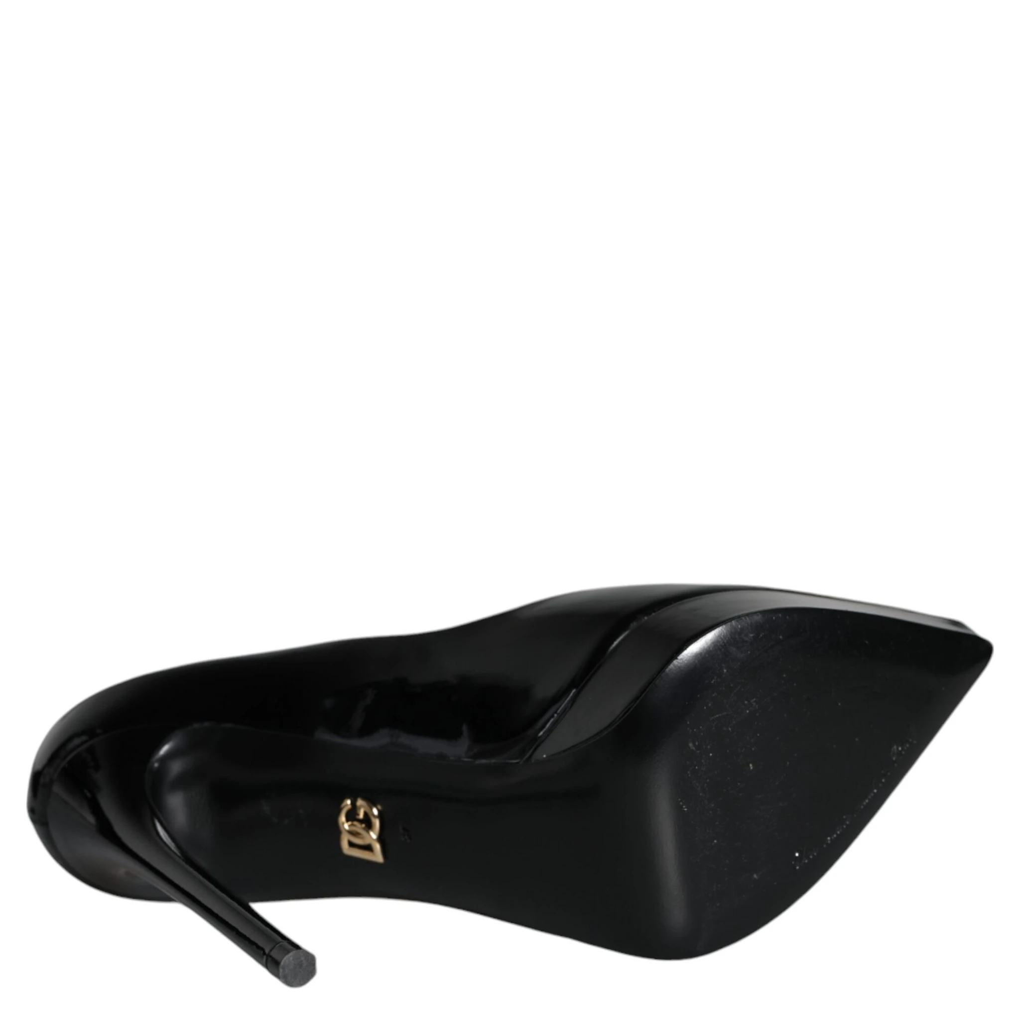 Black Leather Platform Heels Pumps Shoes