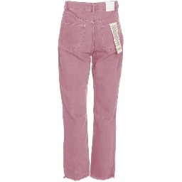 Pink Cotton Jeans & Pants
