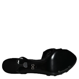Black Crystal Ankle Strap Sandals Shoes