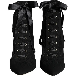 Black Jersey Stretch Ankle Booties Shoes