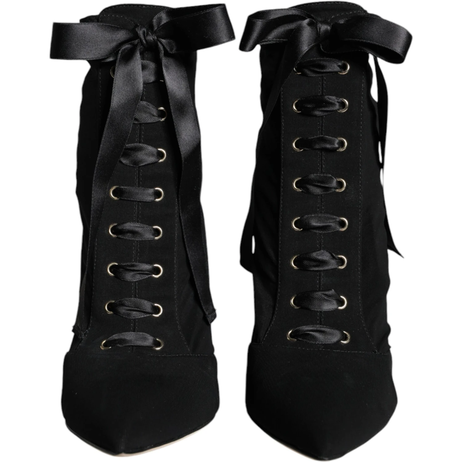 Black Jersey Stretch Ankle Booties Shoes