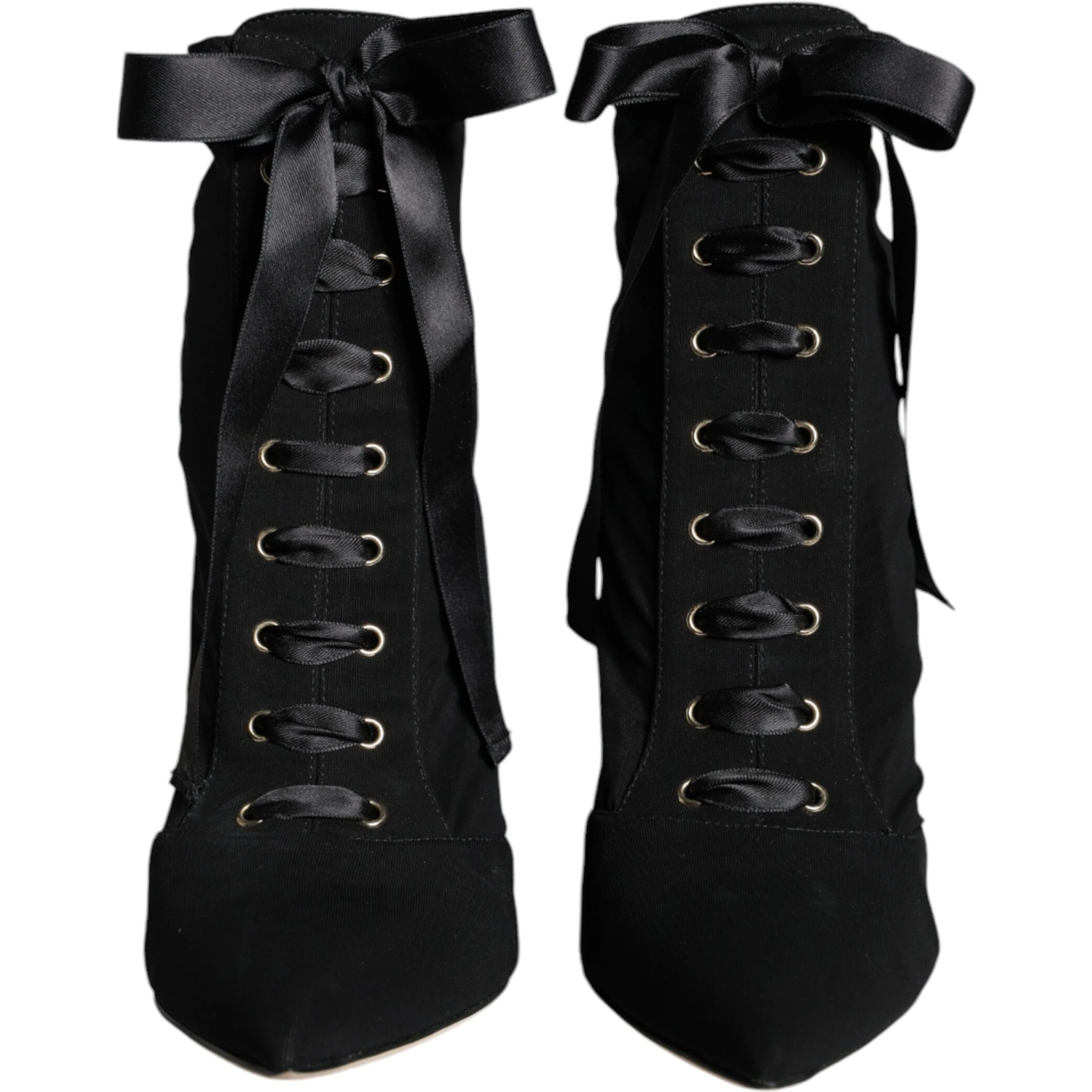 Black Jersey Stretch Ankle Booties Shoes