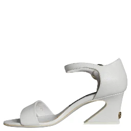 White Leather Heels Keira Sandals Shoes