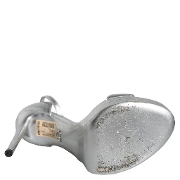 Silver KEIRA Heels Ankle Strap Sandals Shoes