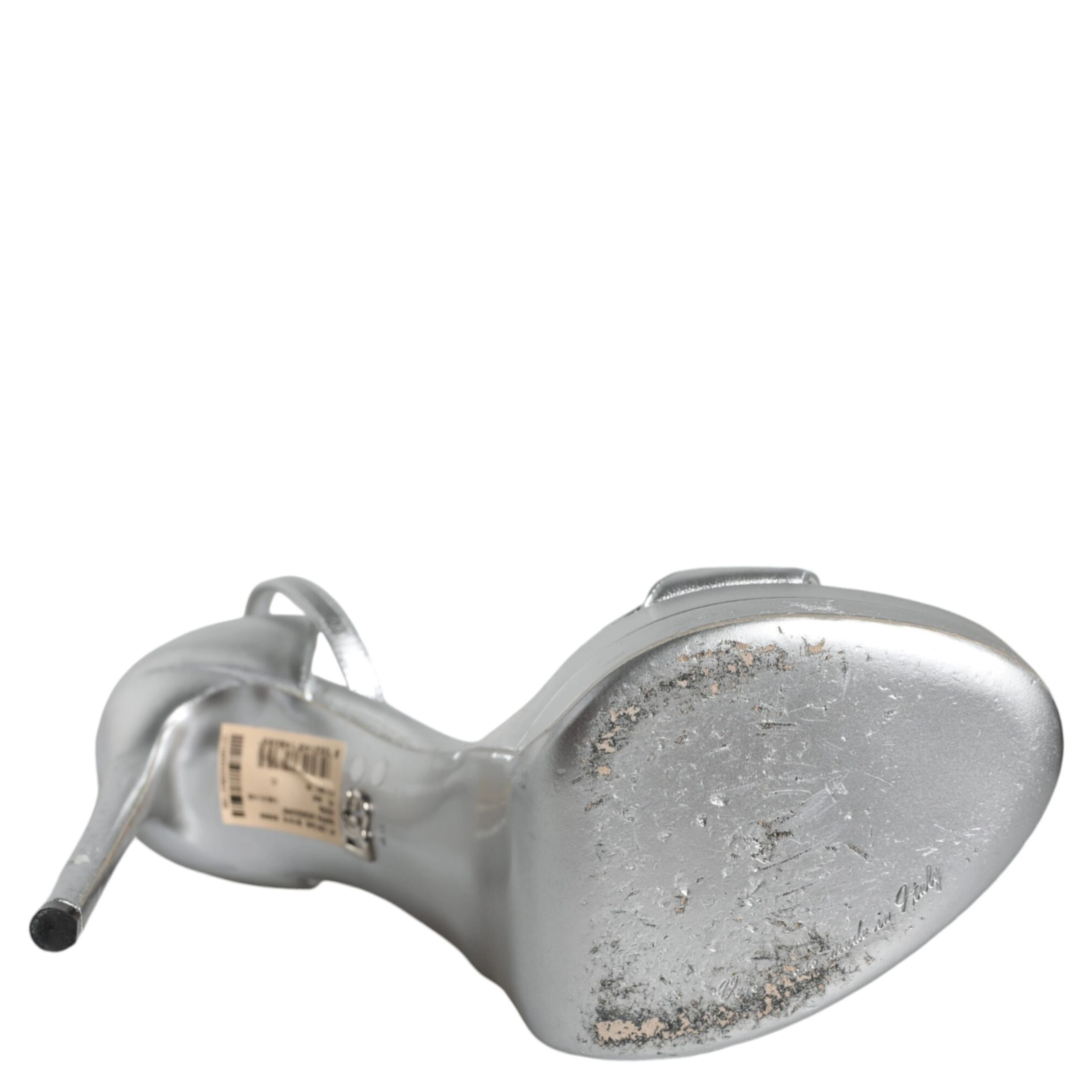 Silver KEIRA Heels Ankle Strap Sandals Shoes