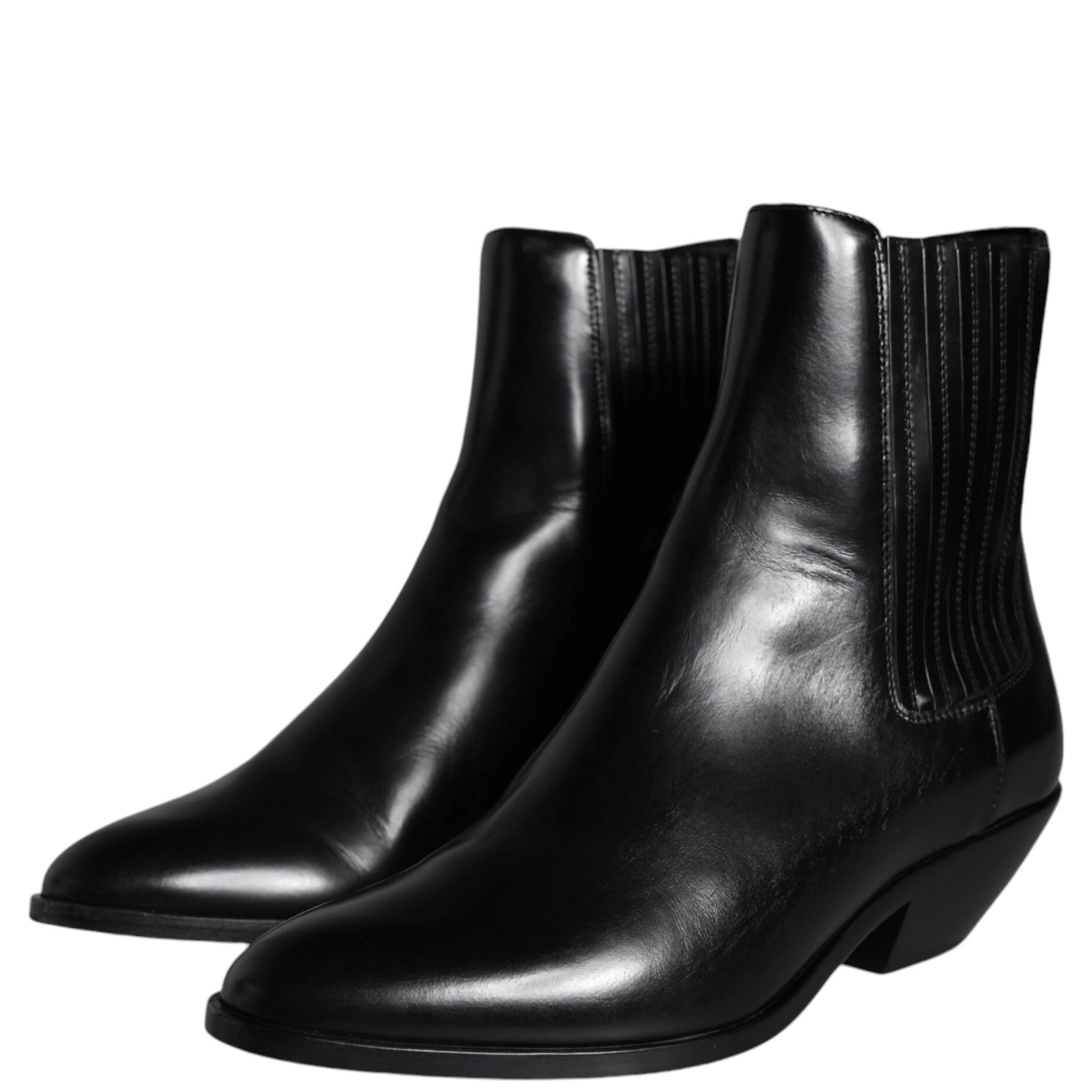 Black Leather Ankle Boots Booties Shoes