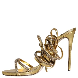 Gold Crystals Keira Heels Sandals Shoes