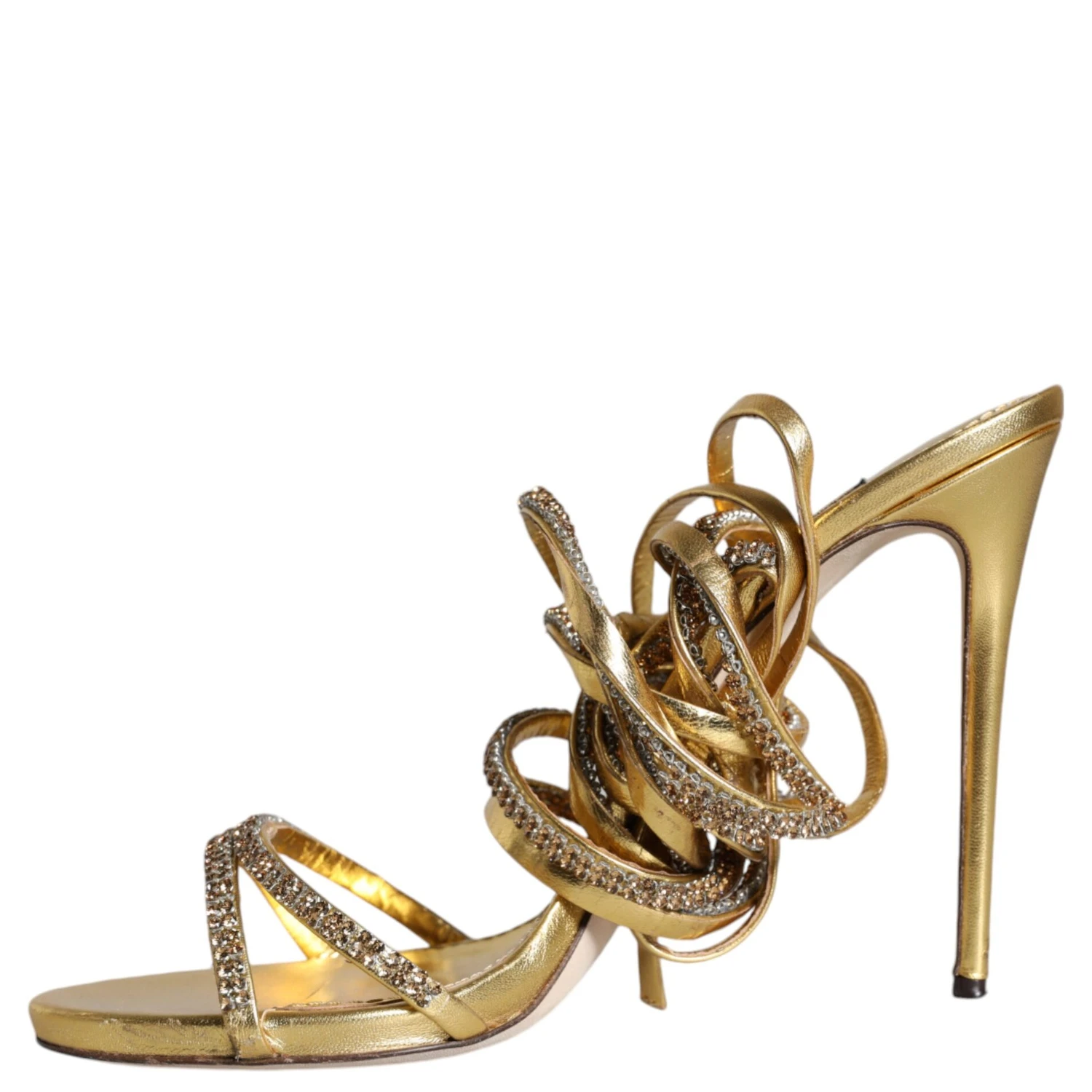 Gold Crystals Keira Heels Sandals Shoes