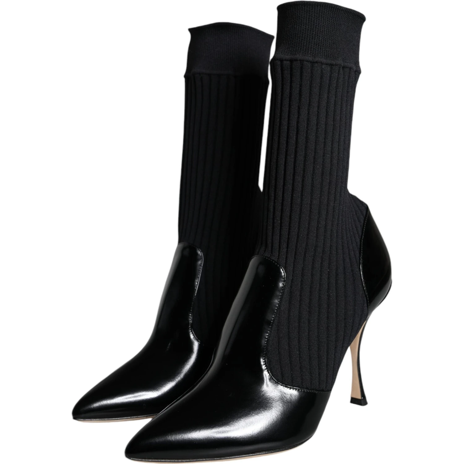 Black Stretch Stilettos Booties Socks Shoes