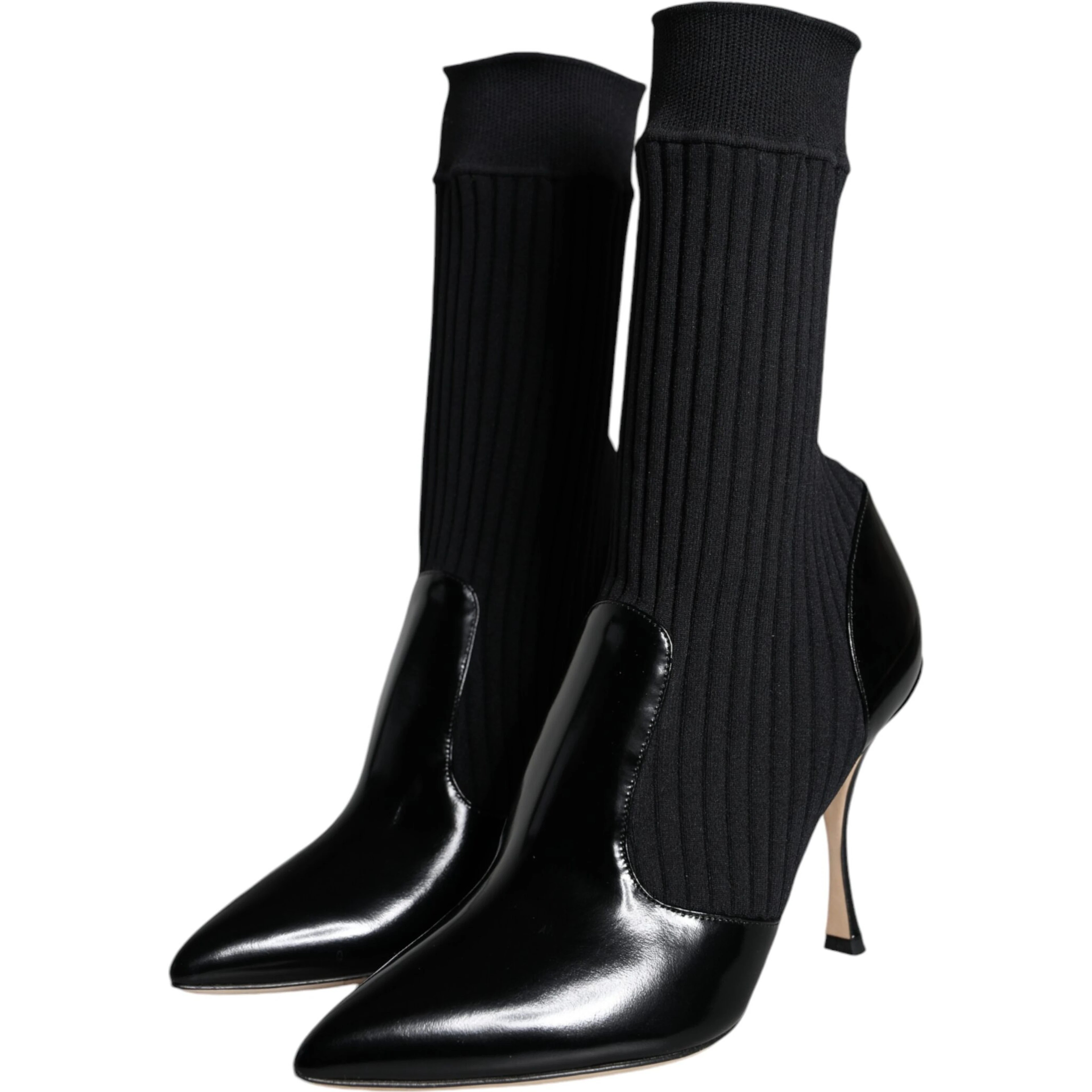 Black Stretch Stilettos Booties Socks Shoes