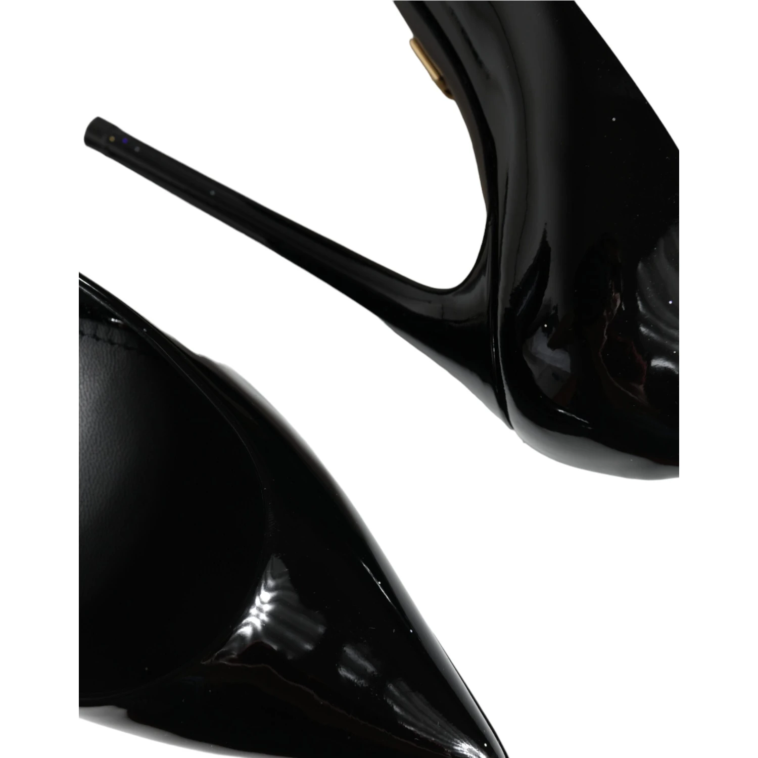 Black Leather Platform Heels Pumps Shoes