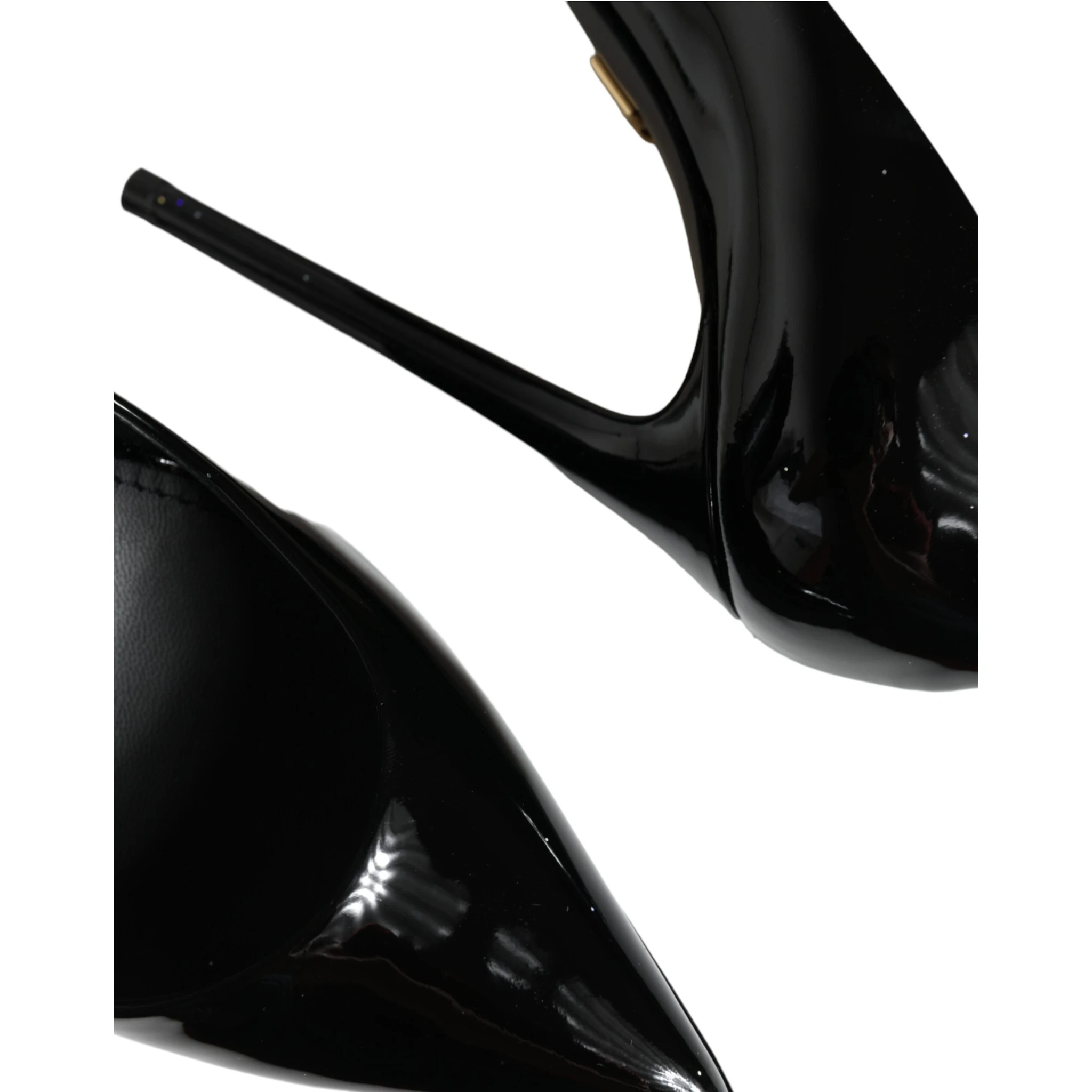 Black Leather Platform Heels Pumps Shoes