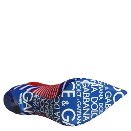 Red Blue Stretch Sock Style Ankle Boots Logo Shoes