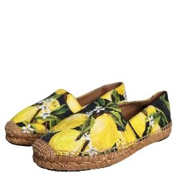 Multicolor Lemon Slip On Espadrilles Shoes