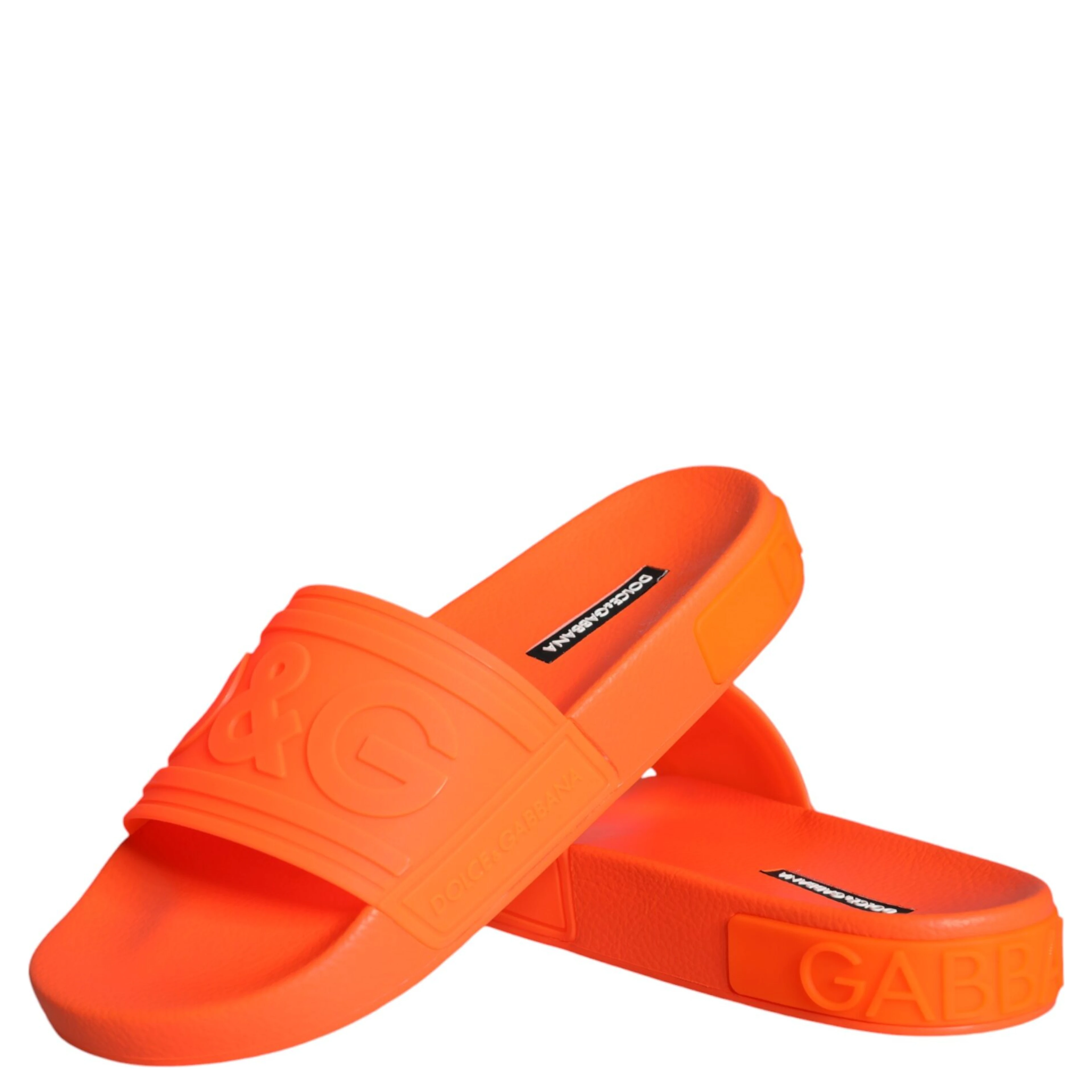Orange Rubber Slides Sandals Beachwear Shoes