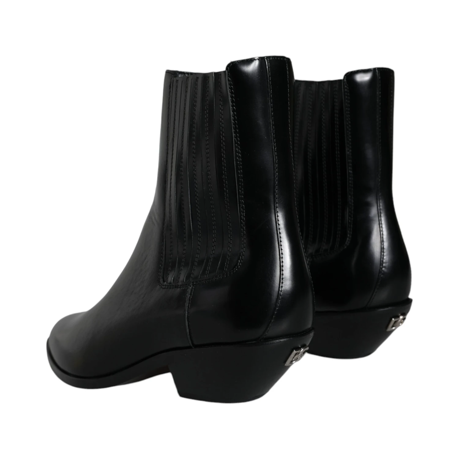 Black Leather Ankle Boots Booties Shoes