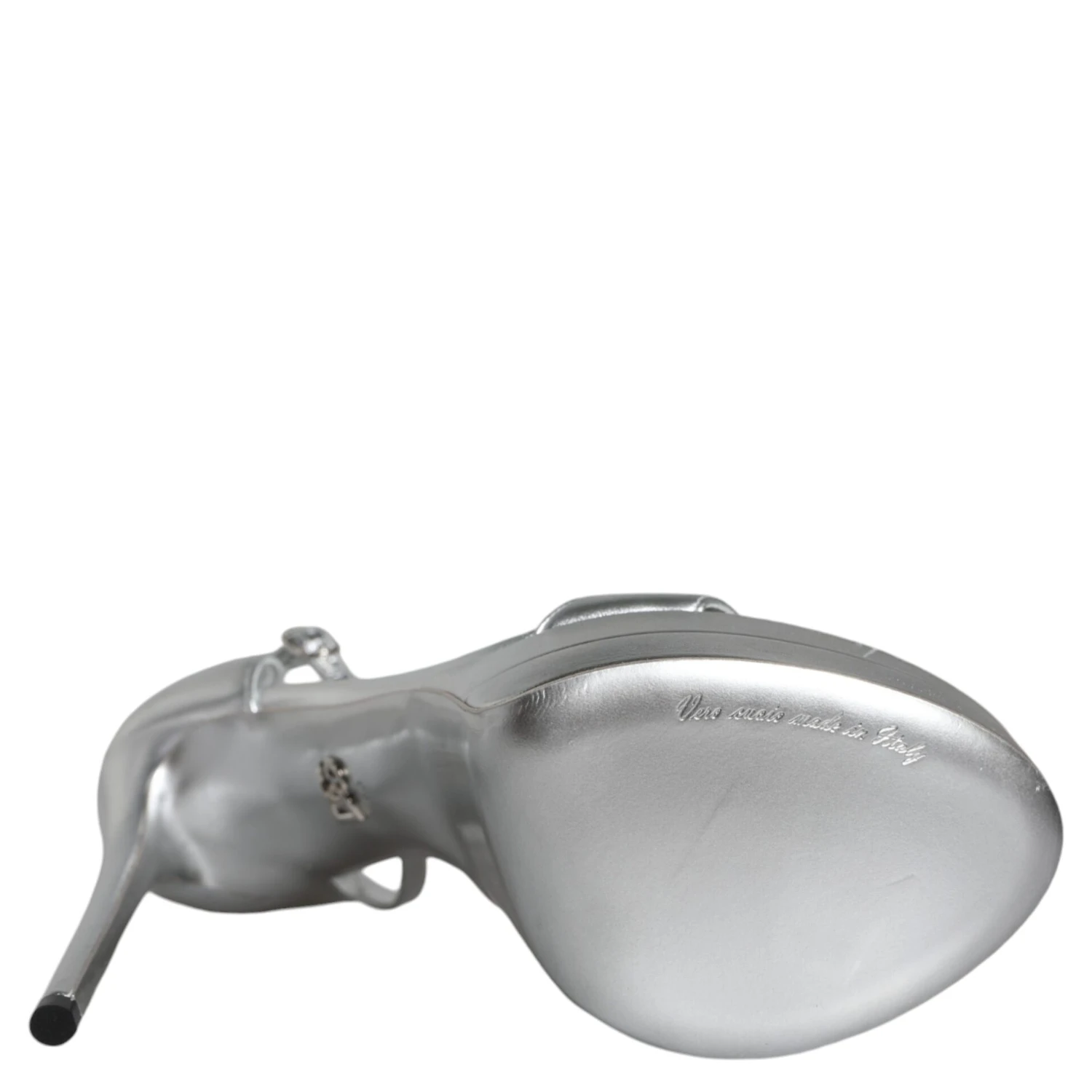 Silver Leather Platform Keira Sandals Shoes