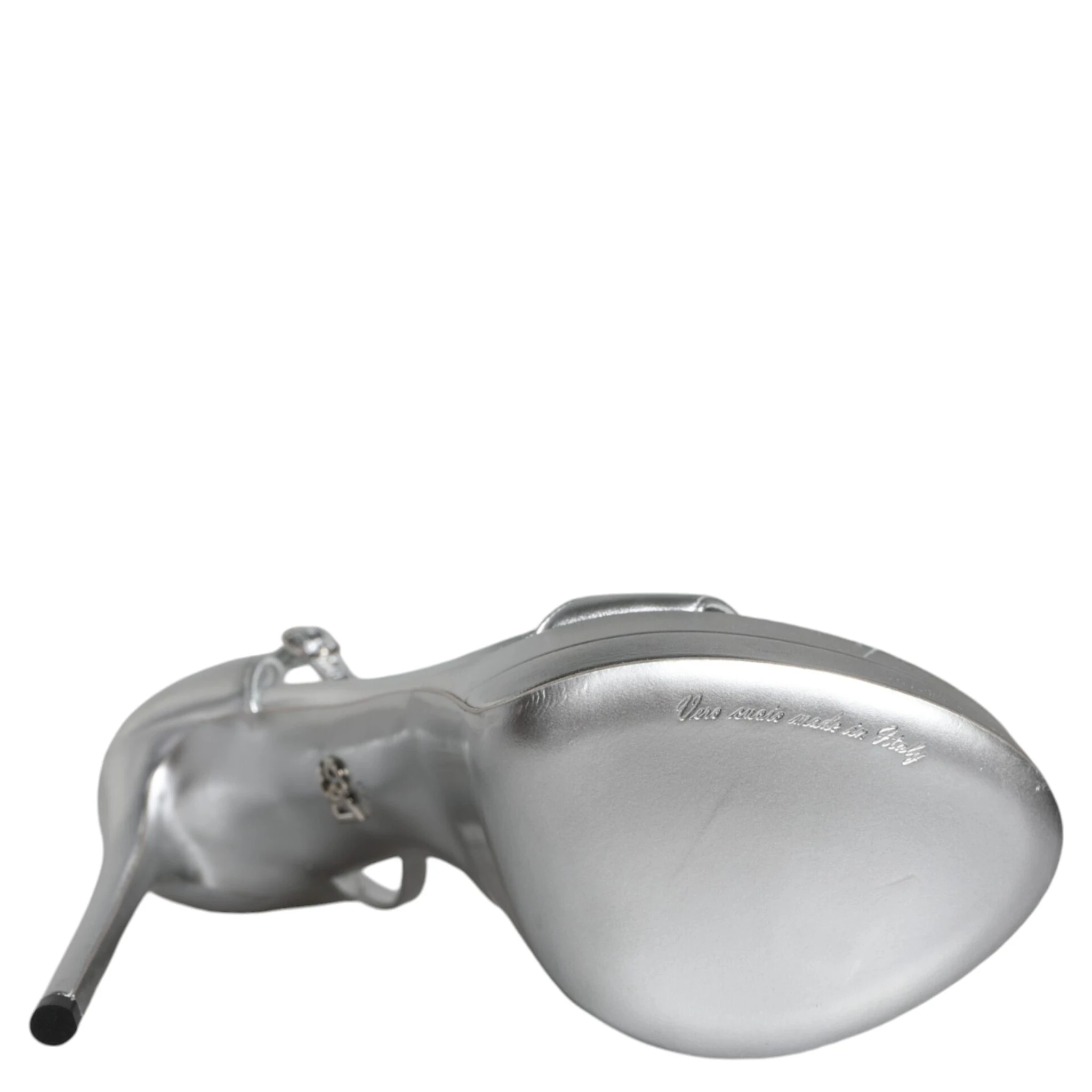 Silver Leather Platform Keira Sandals Shoes