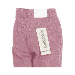 Pink Cotton Jeans & Pants