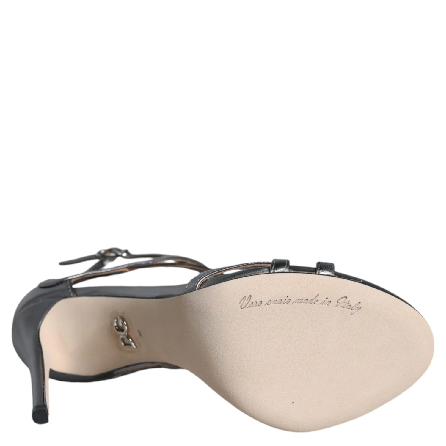Silver Keira Leather Heels Sandals Shoes