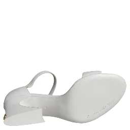 White Leather Heels Keira Sandals Shoes