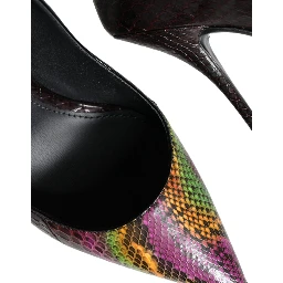 Multicolor Exotic Leather Heels Pumps Shoes