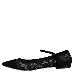 Black Taormina Lace Bellucci Flats Shoes