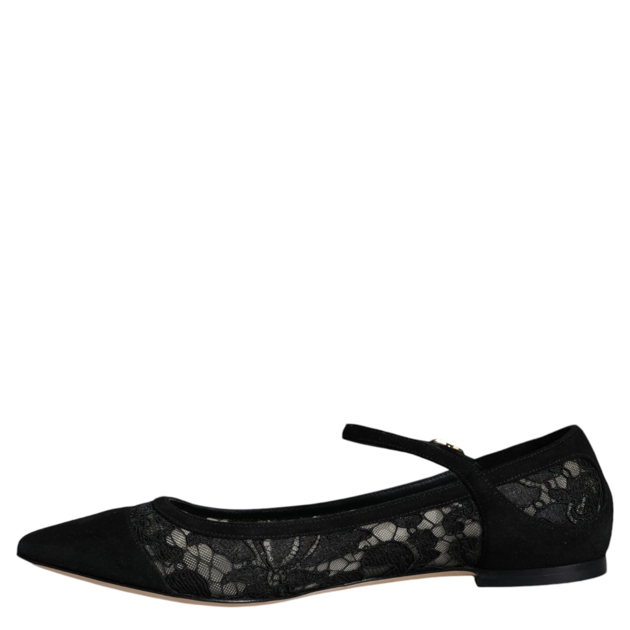Black Taormina Lace Bellucci Flats Shoes