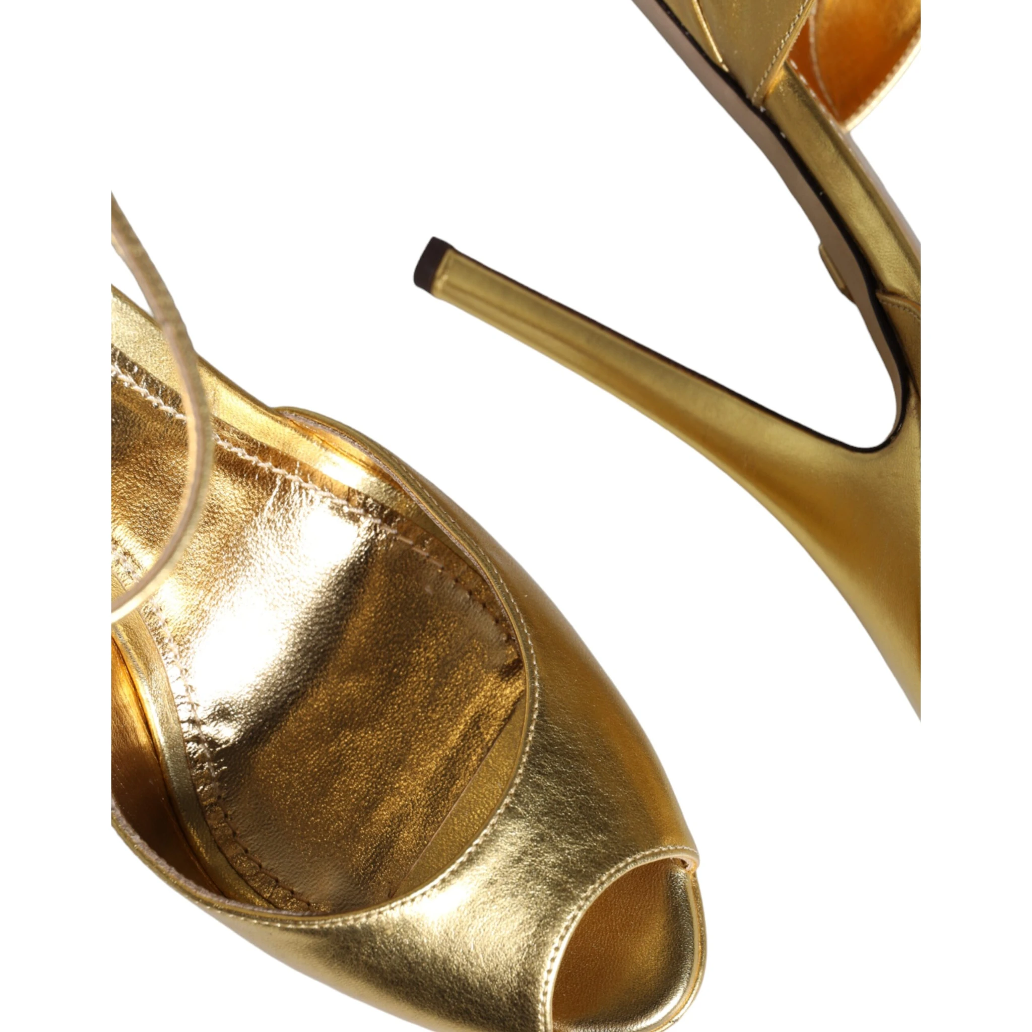 Gold Bette Leather Heels Sandals Shoes