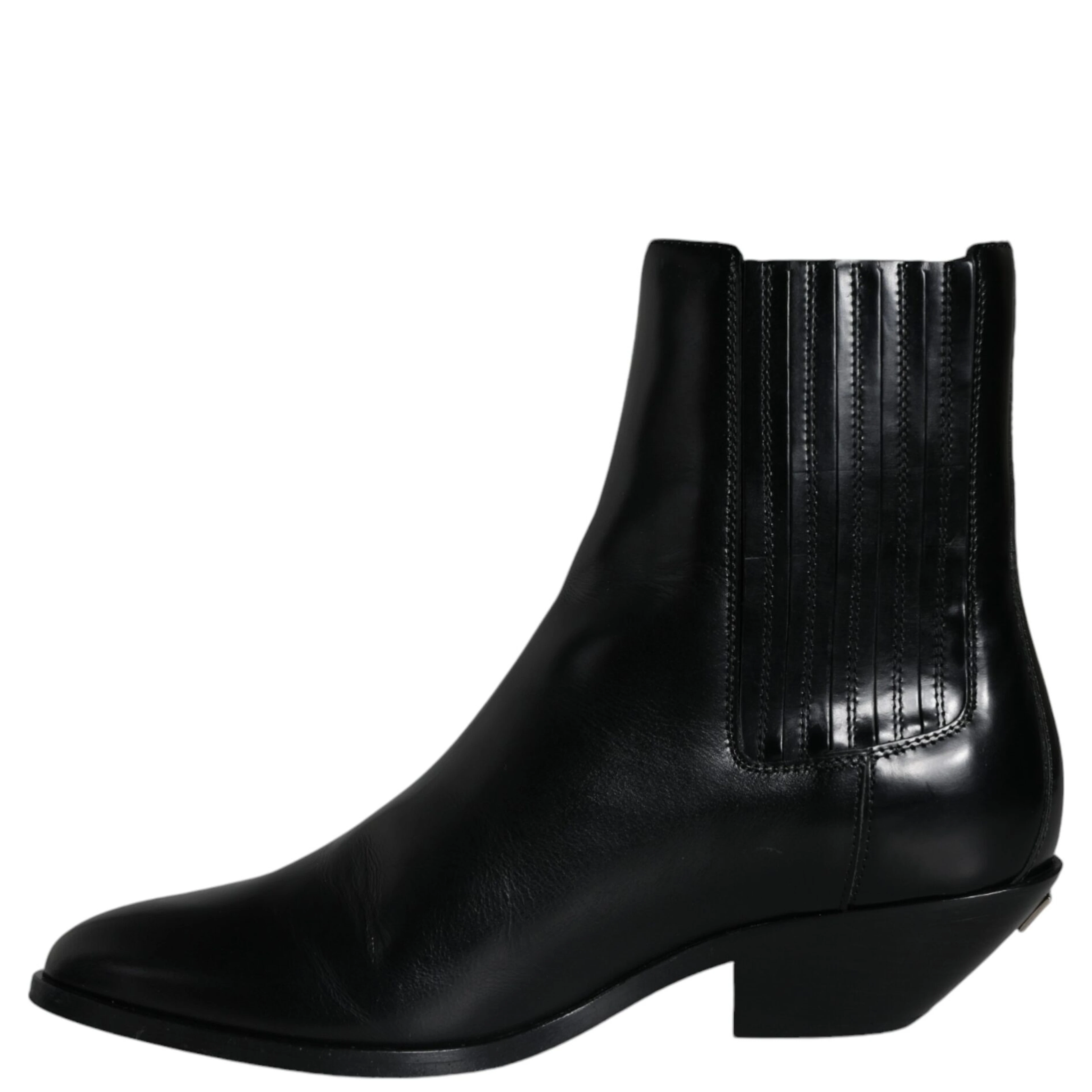 Black Leather Ankle Boots Booties Shoes