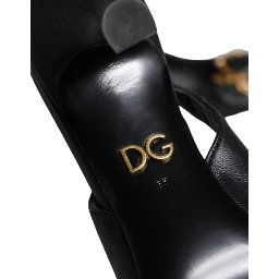 Black Devotion Leather Heels Slingback Shoes