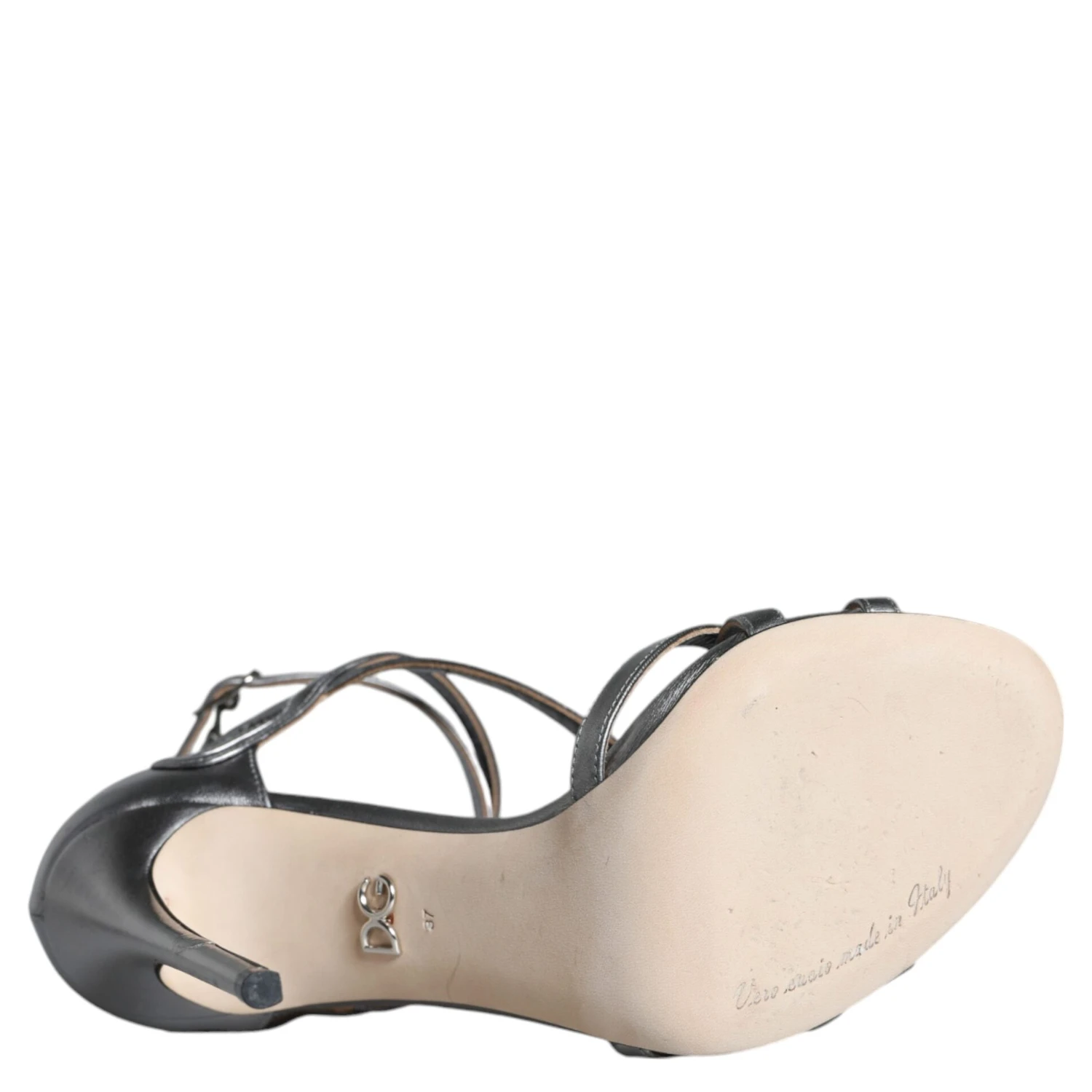 Silver Keira Leather Heels Sandals Shoes
