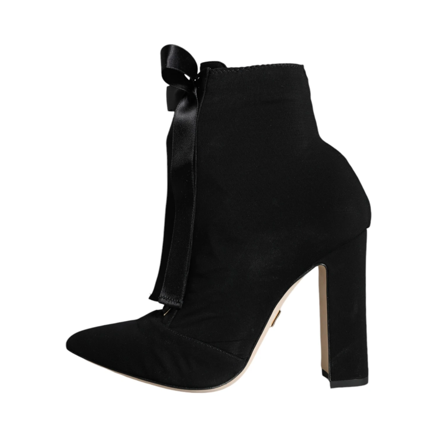 Black Jersey Stretch Ankle Booties Shoes