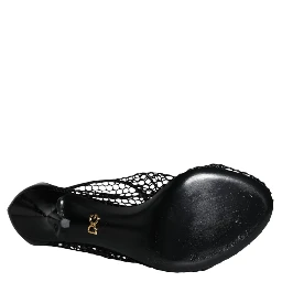 Black Mesh Leather Heels Keira Sandals Shoes