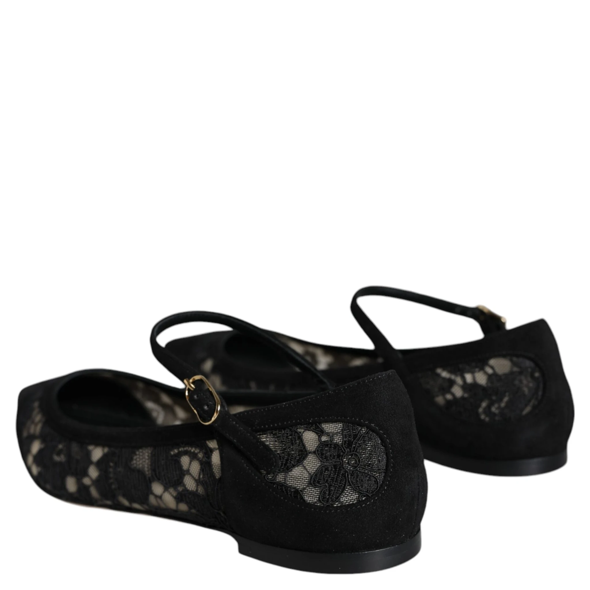 Black Taormina Lace Bellucci Flats Shoes