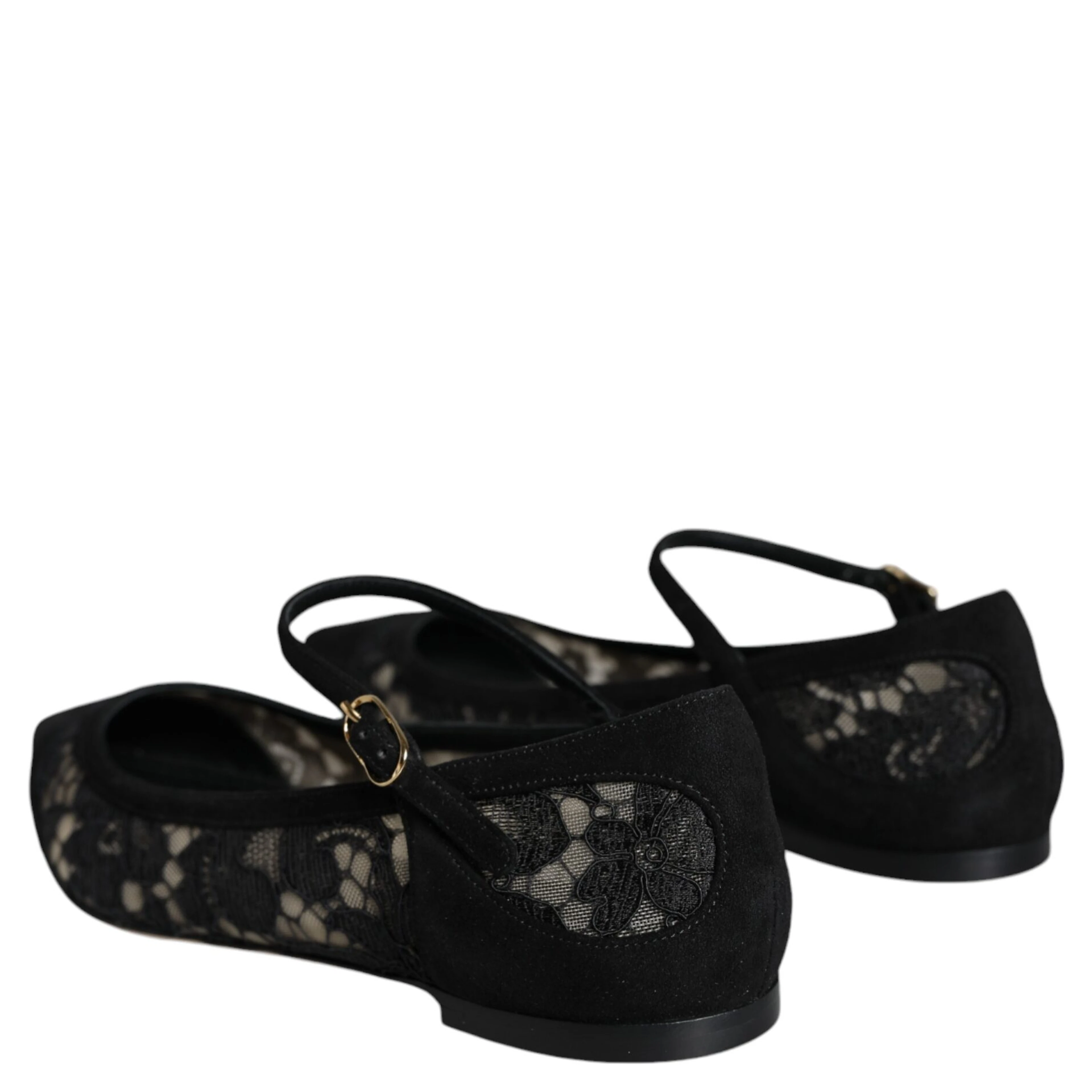Black Taormina Lace Bellucci Flats Shoes