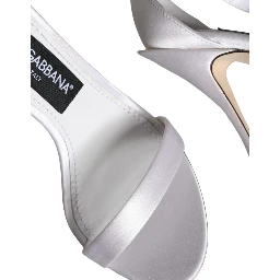 White KEIRA Heels Ankle Strap Sandals Shoes