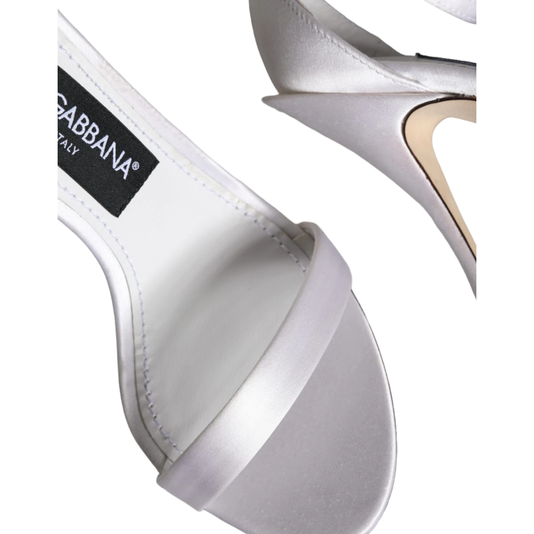 White KEIRA Heels Ankle Strap Sandals Shoes