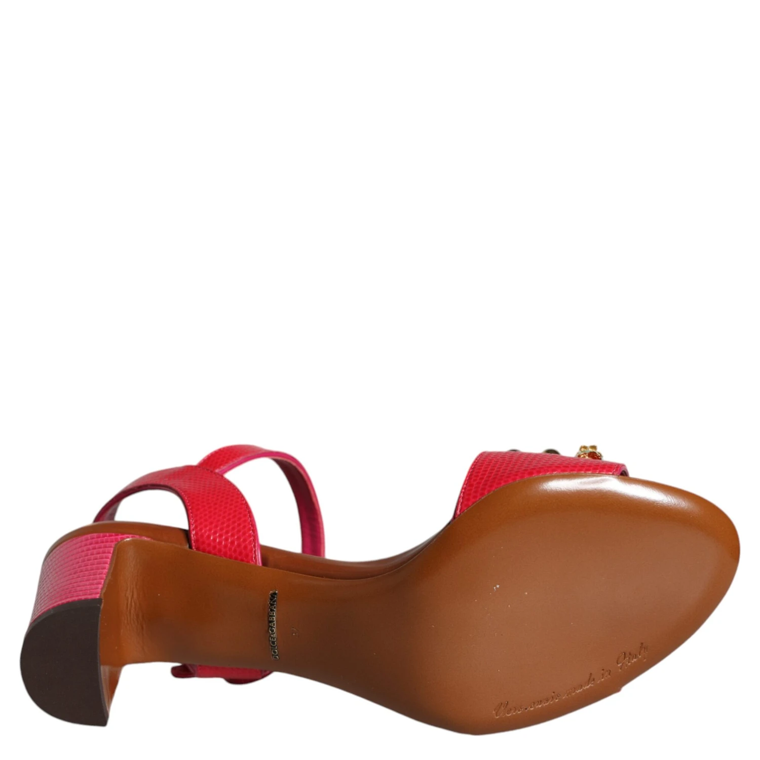 Fuchsia Leather Embellished Keira Sandals Shoes