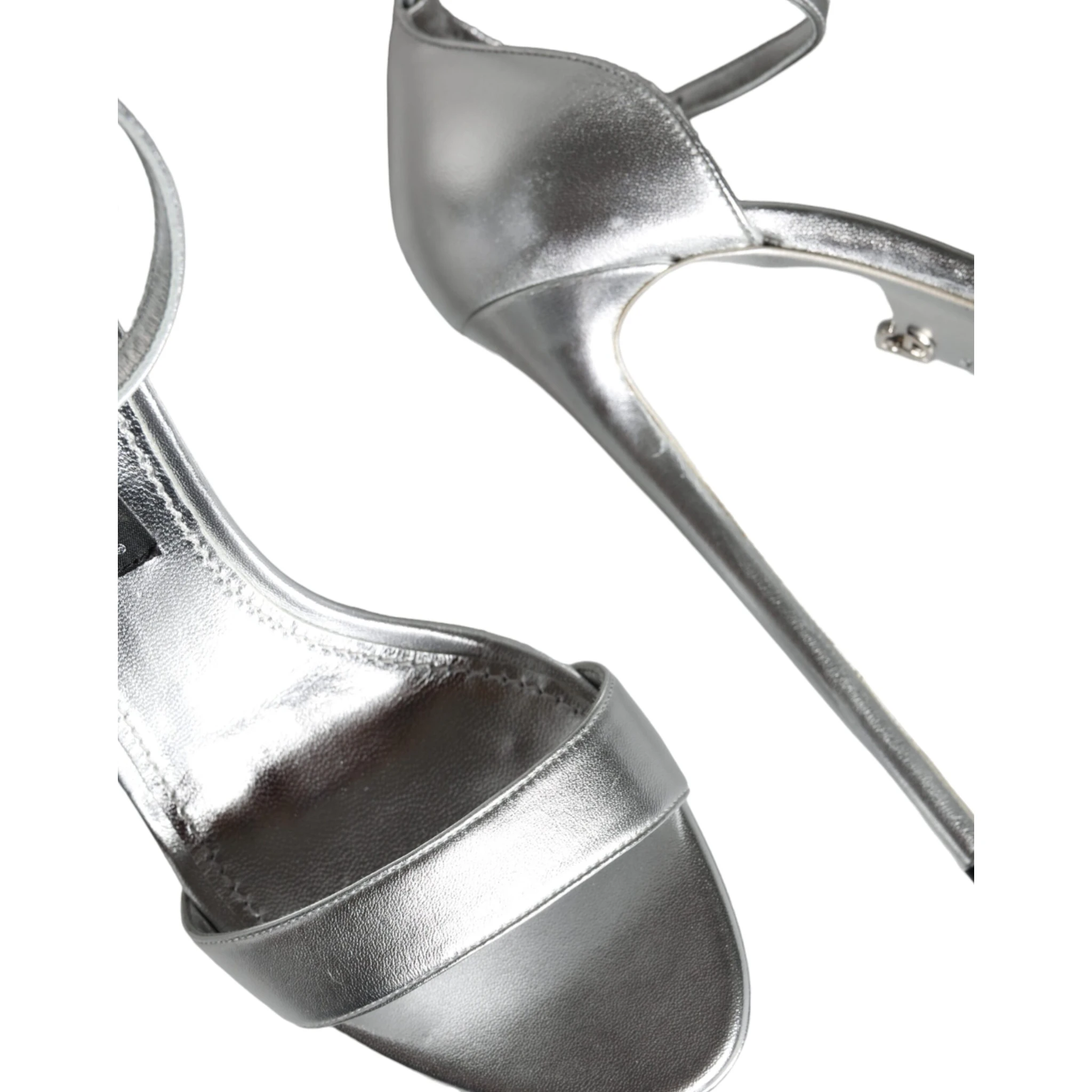 Silver Leather Platform Keira Sandals Shoes