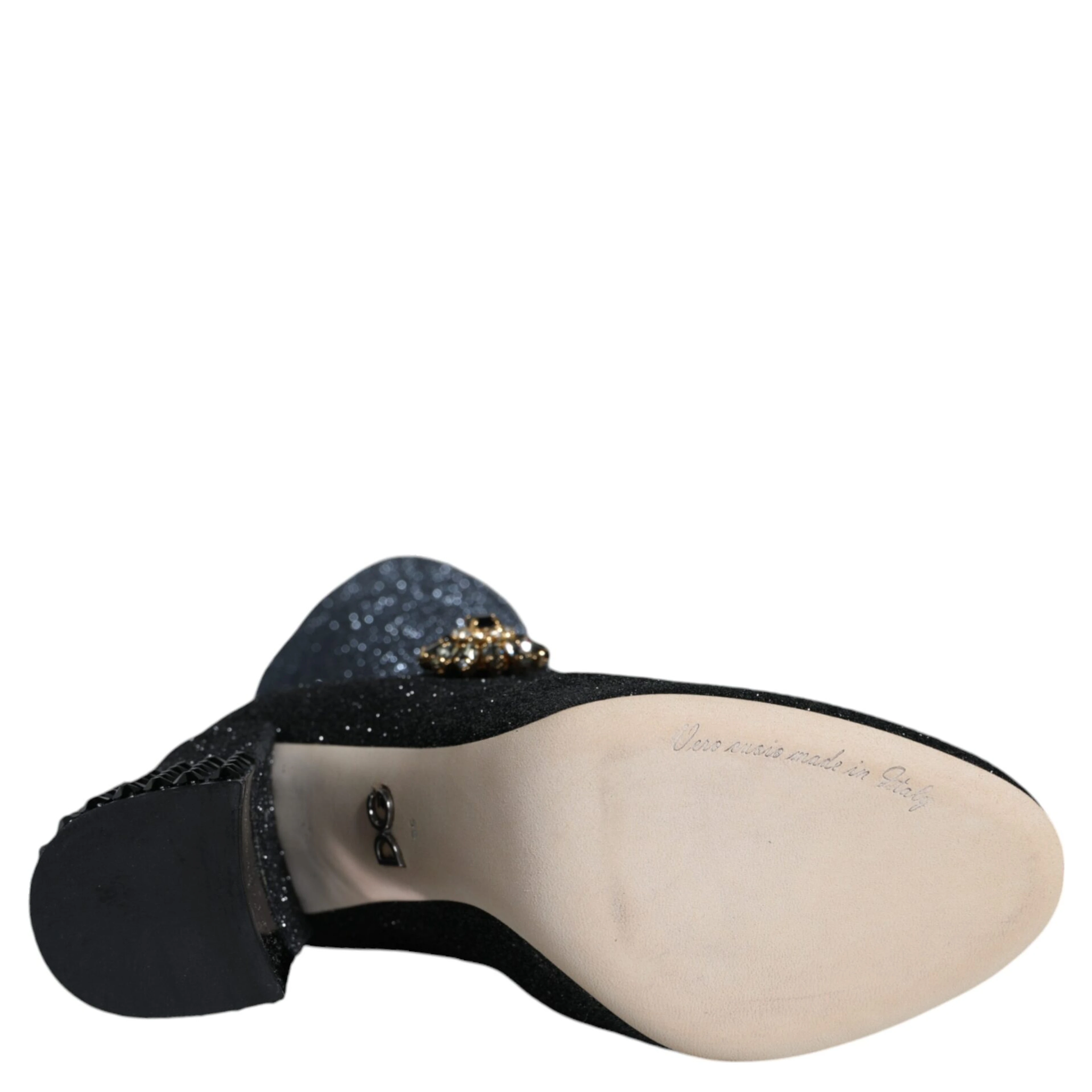 Black Crystal Mary Janes Booties Shoes