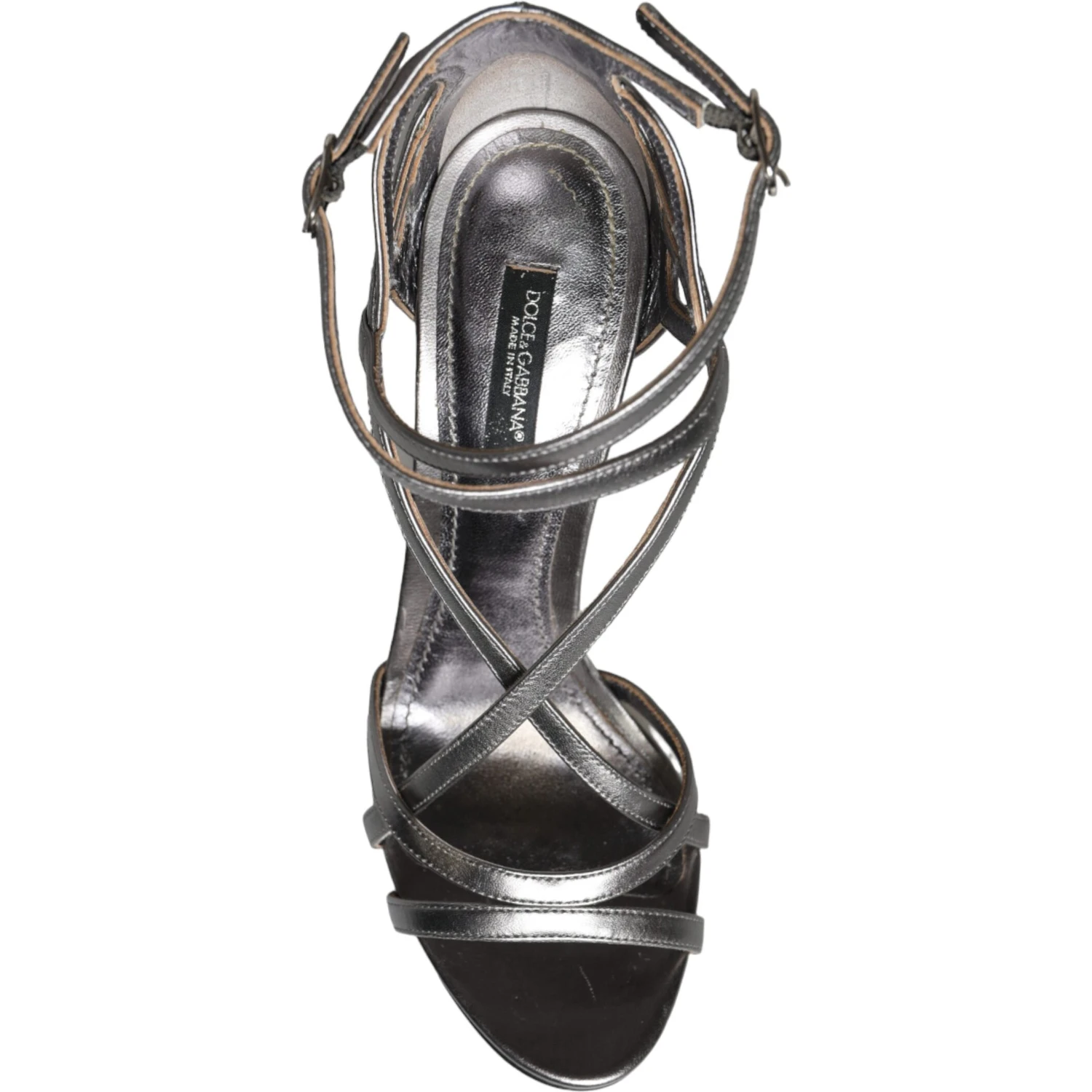Silver Keira Leather Heels Sandals Shoes
