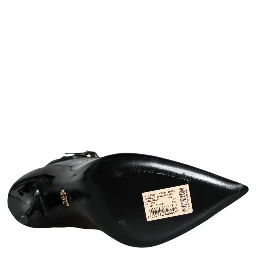 Black Leather Stilettos Booties Socks Shoes